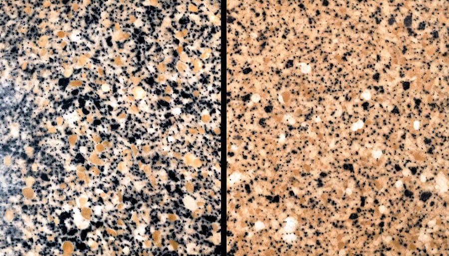 Demonstration of effective stain removal techniques for granite surfaces
