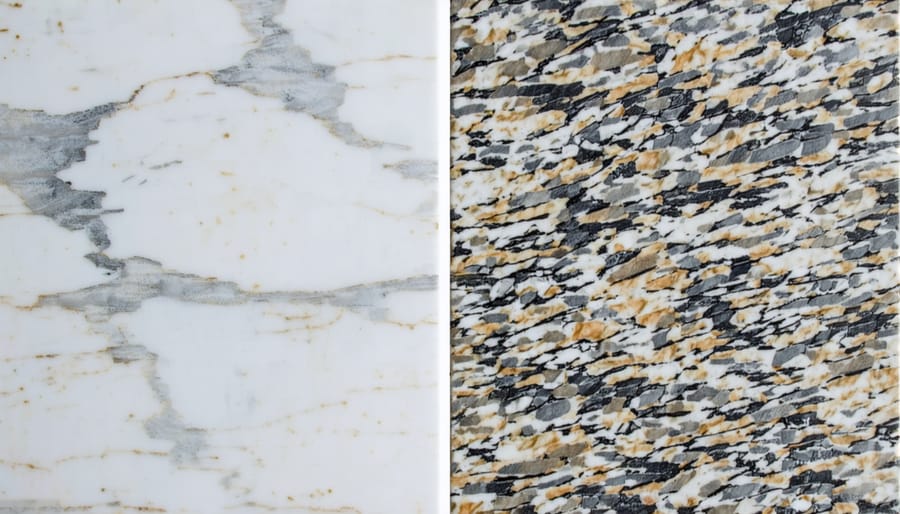 Step-by-step demonstration of cleaning and maintaining quartz and granite countertops