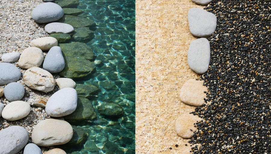 Side-by-side comparison of conventional and sustainable stone transportation practices