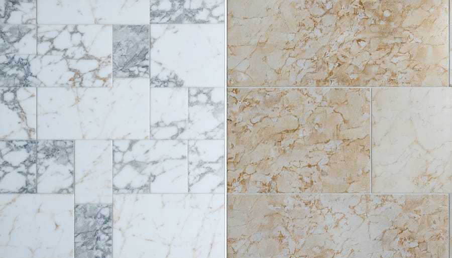 Comparative image showing different flooring materials with their installation costs