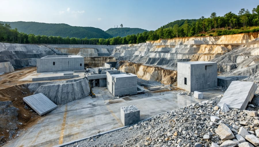 Sustainable granite quarrying operation using advanced extraction technology