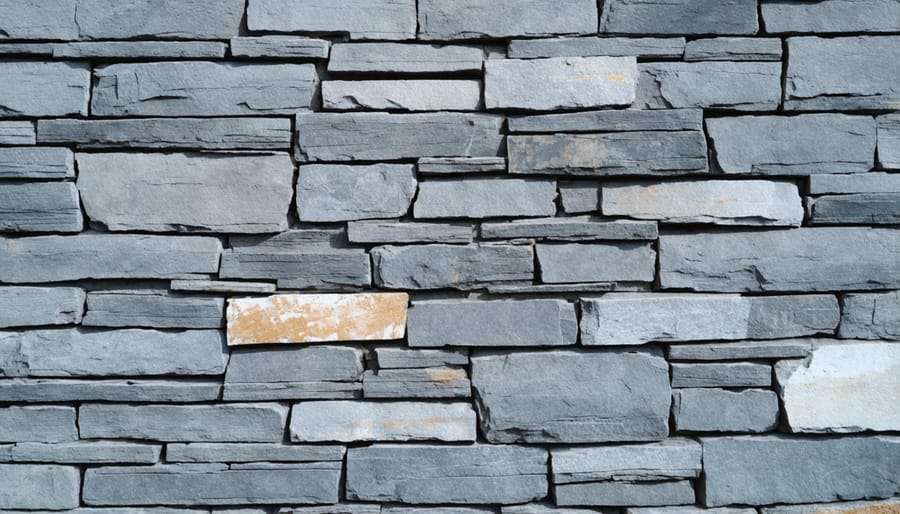 Stone mason selecting sustainable local stone materials to match historic building features