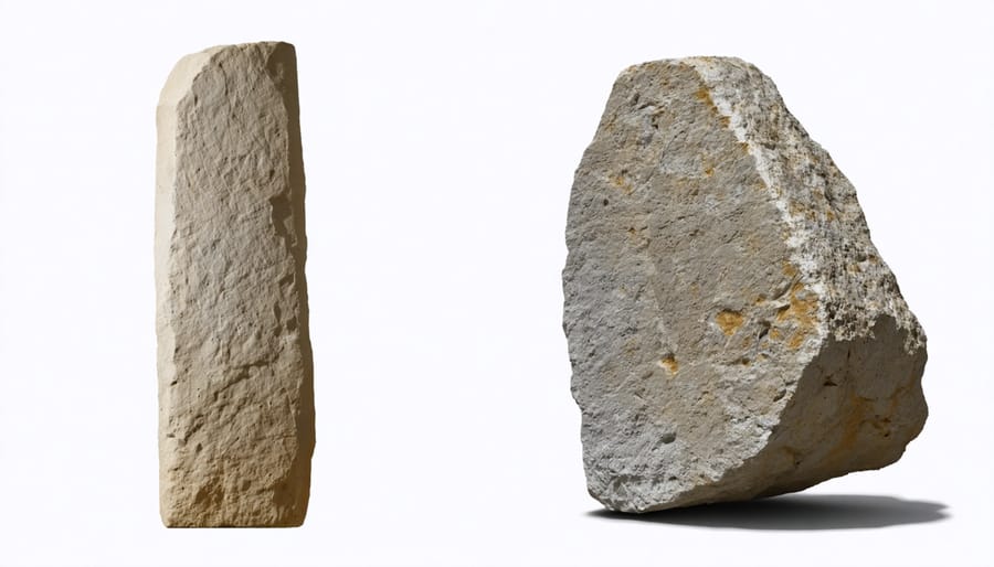Side-by-side comparison of original stone artifact and its digital preservation model