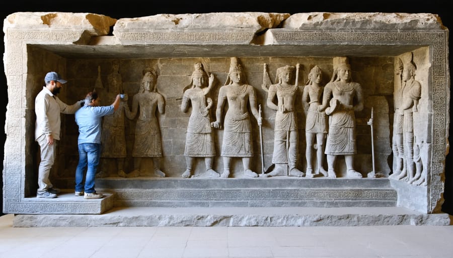 Conservationists using 3D scanning technology to document historic stone carvings