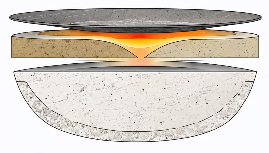 Heat distribution diagram comparing various stone cooking materials
