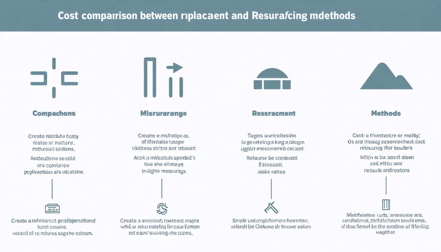 Bar graph comparing costs of stone replacement versus various resurfacing techniques
