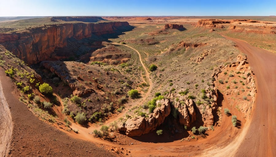 Dramatic aerial photograph of the weathered Australian craton landscape showing ancient geological structures