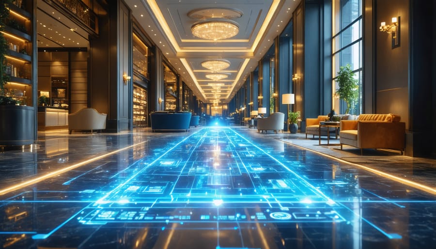 Commercial application of AR floor technology in hotel lobby renovation project