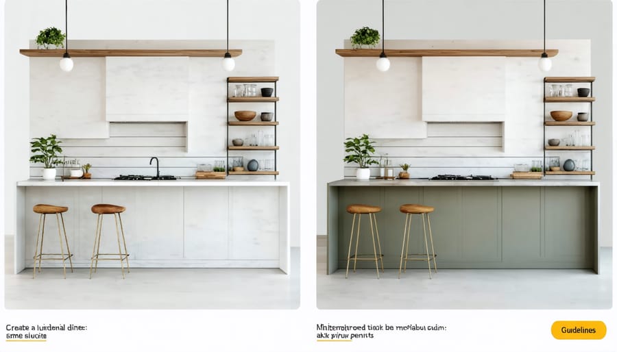 Side-by-side comparison of quartz, granite, and butcher block countertops with cost indicators