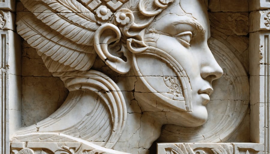 A composite image illustrating the transformation of stone sculpture, merging traditional stone carving tools with digital design elements, symbolizing the evolution from ancient techniques to modern innovation.
