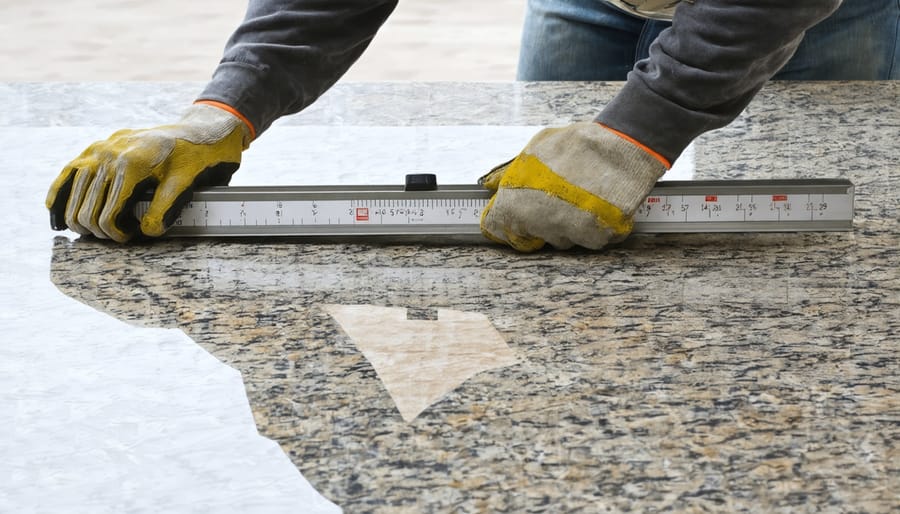Professional installation process of granite countertop