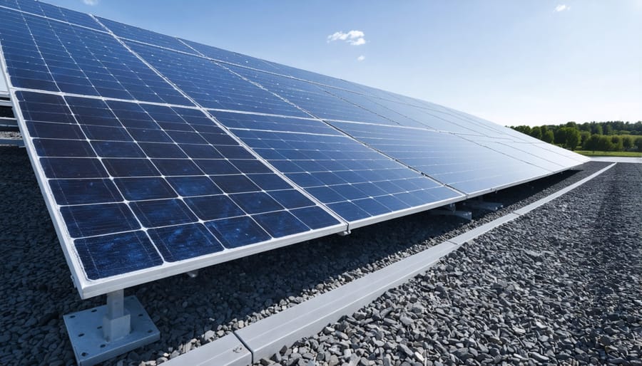 Large-scale solar installation powering a natural stone processing plant
