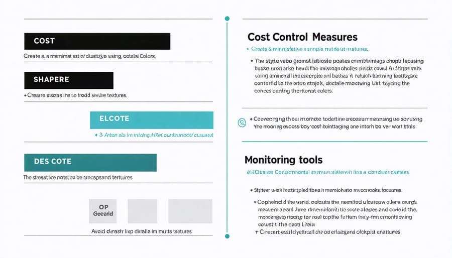 Visual representation of cost control techniques and monitoring methods for stone projects