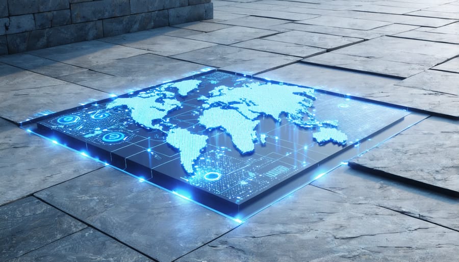 Smart sensors monitoring stone condition with real-time data readings displayed