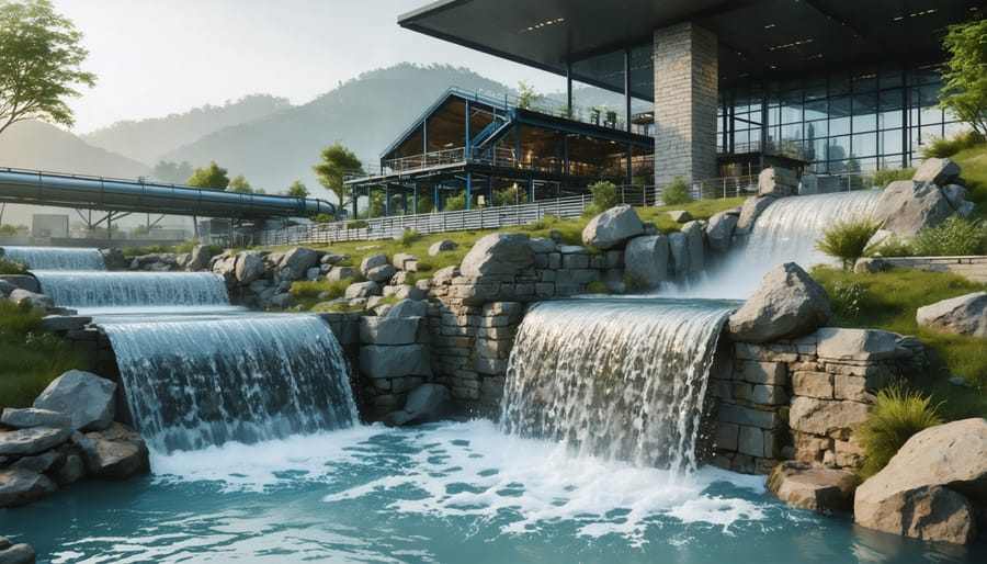 Water treatment and recycling facility in stone manufacturing plant