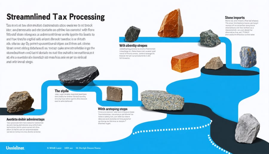 Simplified flowchart depicting efficient stone import taxation process