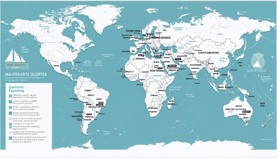World map visualization of quartz tariff rates by country