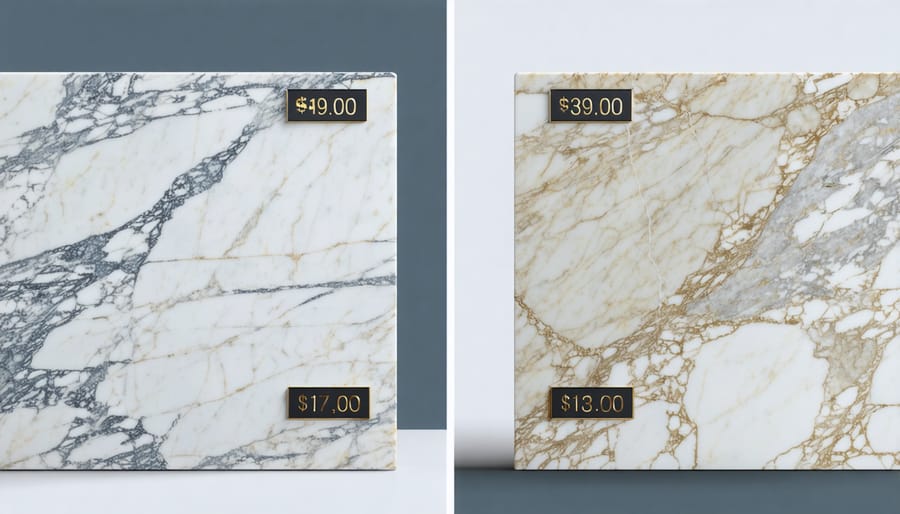 Side-by-side comparison of identical marble slabs demonstrating equal tax treatment