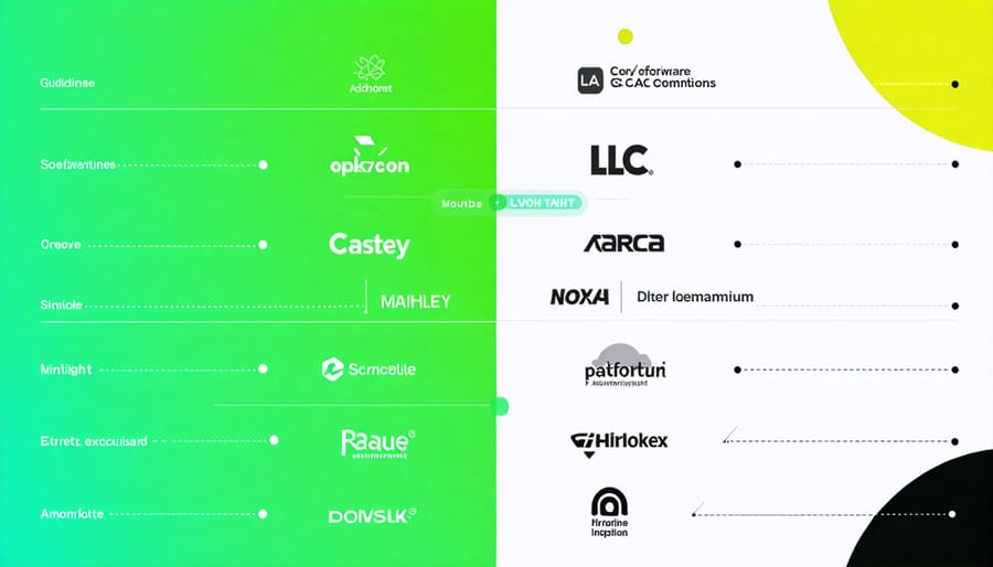 Comparison table showing features and capabilities of various LCA software solutions