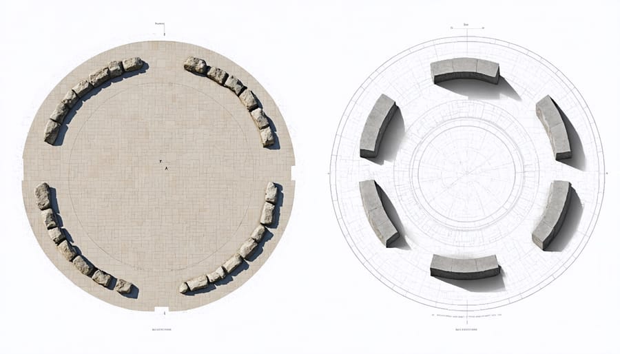 Comparative analysis of Stonehenge's layout versus modern circular urban spaces