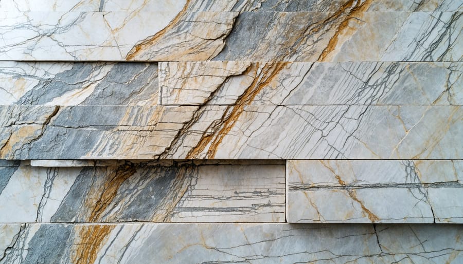 Close-up of weathered limestone surface showing natural erosion patterns
