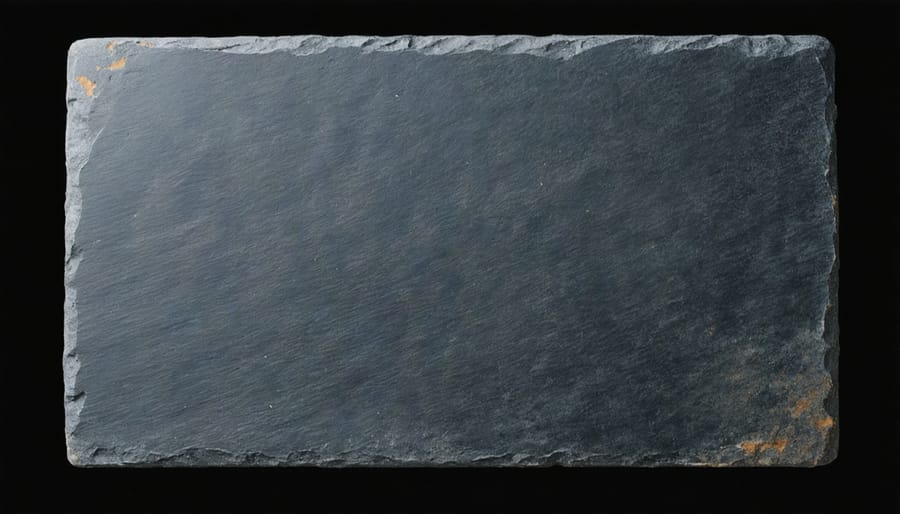 Overhead view of seasoned clay baking stone showing surface texture