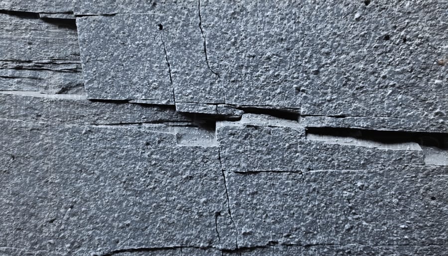 Magnified image of natural stone surface showing trapped allergens in porous structure