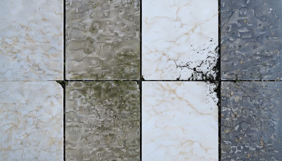 Side-by-side comparison of properly and improperly sealed natural stone surfaces