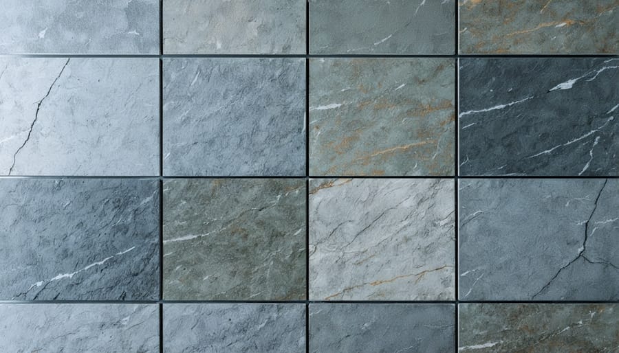 Hand applying penetrating sealer to natural slate stone with foam applicator