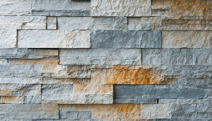 Close-up of weathered carved stone element being measured by restoration craftsman