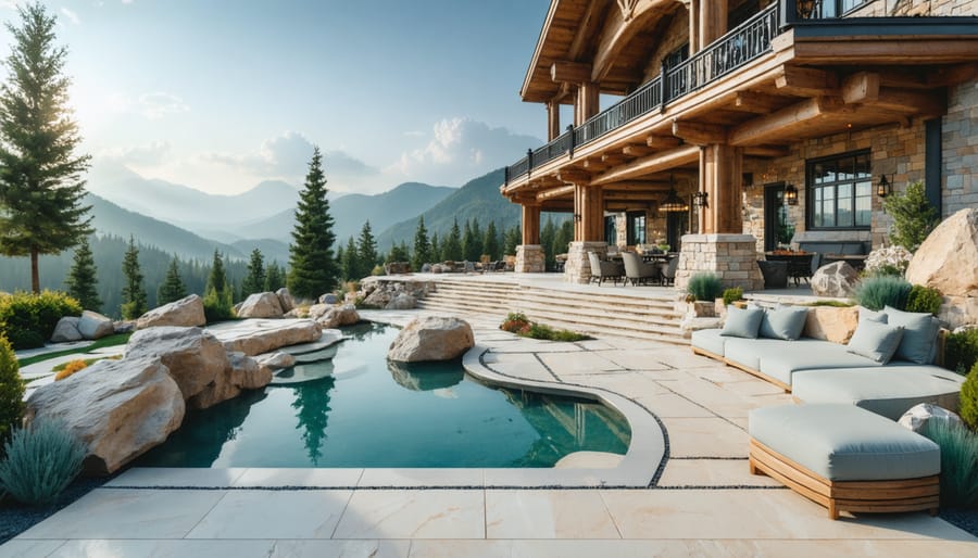 Homeowners reviewing natural stone samples and project documentation at kitchen counter