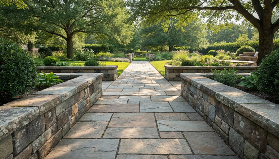 Historic natural stone pavement showing durability after decades of use