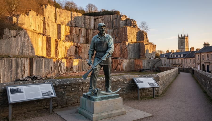Historic stone building facade showcasing local quarried stone and heritage preservation