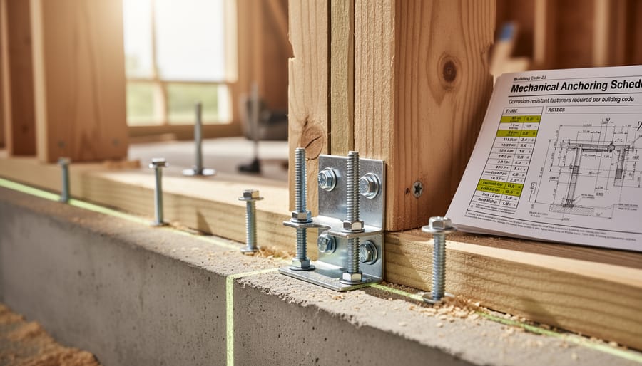 Stainless steel anchors and fasteners used for code-compliant stone veneer installation