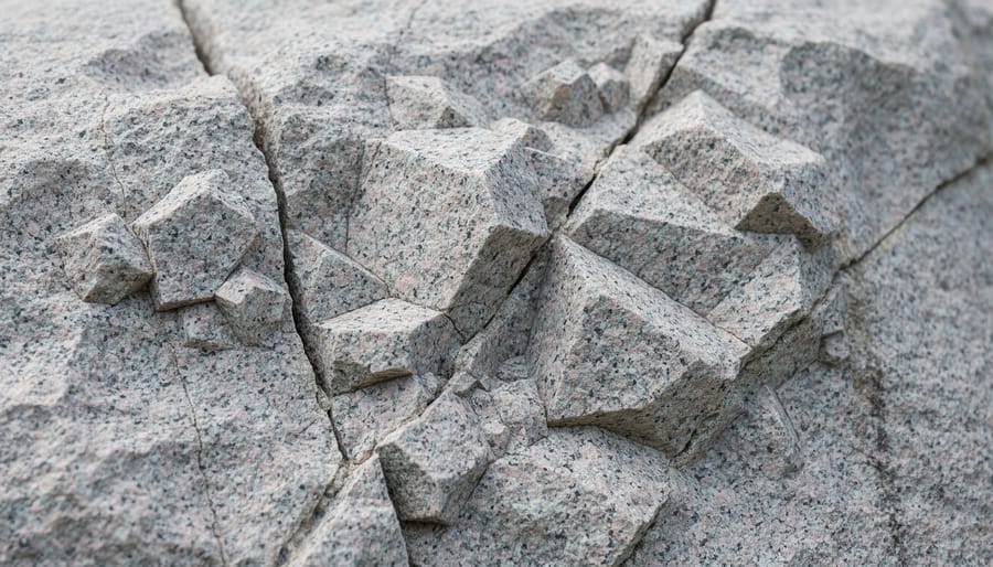 Close-up detail of Stone Mountain granite showing crystalline texture and mineral composition
